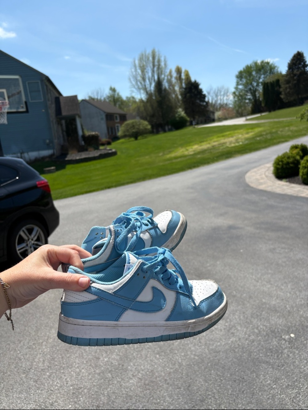 Nike Light Blue & White Platform Sneakers
